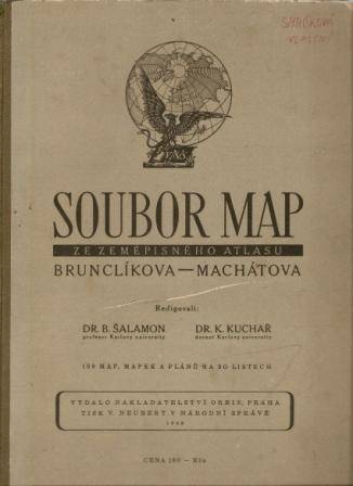 Soubor map zeměpisného atlasu Brunclíková - Machátová - 1948