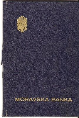 Moravská banka - vkladní knížka