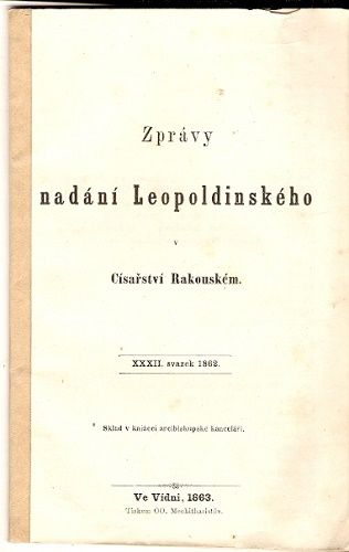 Zprávy nadání Leopoldinského - 1863