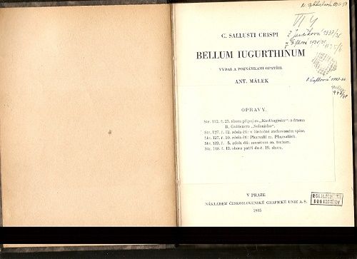 Bellum Iugurthinum II. - C. Sallusti Crispi