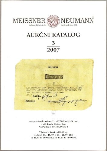 Meissner-Neumann - aukční katalog 3/2007 - papírová platidla
