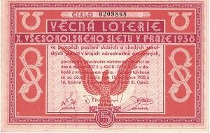 Los - Věcná loterie - X. všesokolský slet Praha 1938