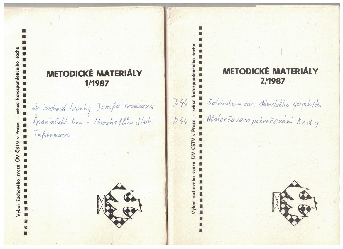 Šachy - metodické materiály 1 a 2/1987