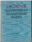 Sborník Slovenského národného muzea 1952 - 1960