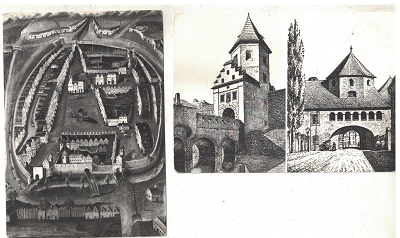 2 x historický Krnov - Městské brány, Pohled na Krnov