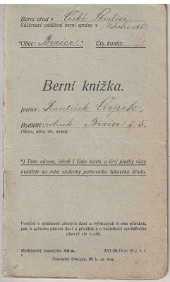 Berní knížka - rok 1927