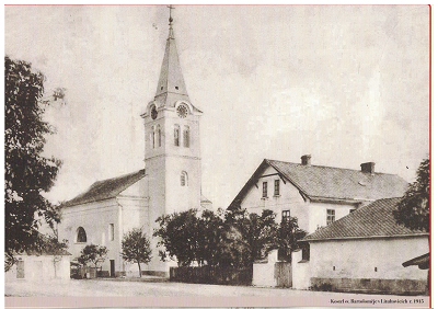 Kostel sv. Bartoloměje - Litultovice 1915