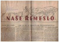Naše řemeslo 3. 1. 1948 - list Ústředního svazu čs. řemesel