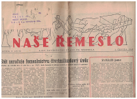 Naše řemeslo č. 22 z 1. 6. 1948 - list Ústředního svazu čs. řemesel