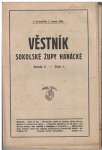 Věstník Sokolské župy hanácké 1 - 6 z r. 1925