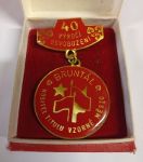 Pamětní medaile Bruntál, nositel titulu  vzorné město - 40. výročí osvobození
