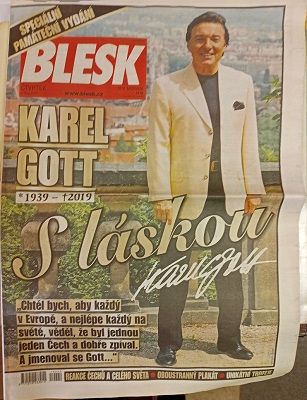 Blesk 3.10. 2019 - Karel Gott - památeční vydání