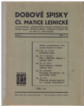 Dobové spisky Čs. matice lesnické 1-4/1933