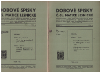 Dobové spisky Čsl. matice lesnické 2 a 4 - 1938
