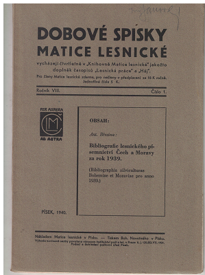 Dobové spisky matice lesnické 1 - 1940