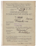 Grenzausweis - Pohraniční průkaz 1940
