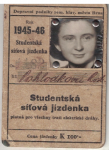 Studentská síťová jízdenka 1945-46 - Dopravní úpdnik města Brna