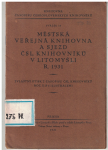 Městská veřejná knihovna a sjezd čsl. knihovníků v Litomyšli r. 1931