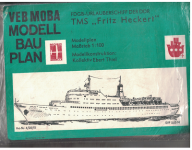 VEB Modell Bau Plan - TMS Fritz Heckert - plán lodě