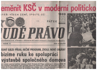 2 x Rudé právo 21. 12. a 22. 12. 1989 - Těžký stín na Rumunskem, Mimořádný sněm strany ..