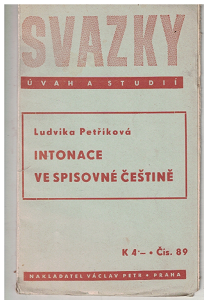 Intonace ve spisovné češtině - Ludvika Petříková