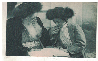 Rabín a jeho žák - pohlednice